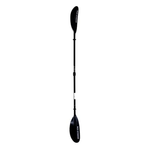 3s-sup No Stress Fiberglas Hybrid Kajakpaddel 4-teilig I Leichtes, schwimmfähiges Paddel I Verstellbare Länge 210-220 cm I Klickverschluss, Doppelklemme I Perfekt für Anfänger & Fortgeschrittene