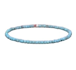 World Wide Gemsnatural Larimar Stretch Gemstone Rondelle 3mm