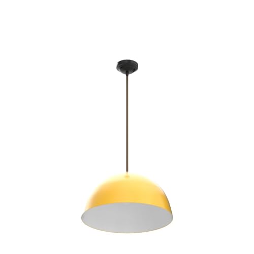 Image of Homesake Modern Pendant Light - Yellow, Adjustable Cord, Trendy Dome Shape, Living Room, Dining Room, Kitchen, Indoor Decorative Hanging Lamp, Stylish Home Decor Lighting, Minimalist Design