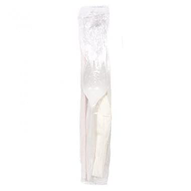 E176015 Medium Weight Cutlery Kit Polypro Spork, Milk Straw 5.75", Napkin (Pack of 1000)