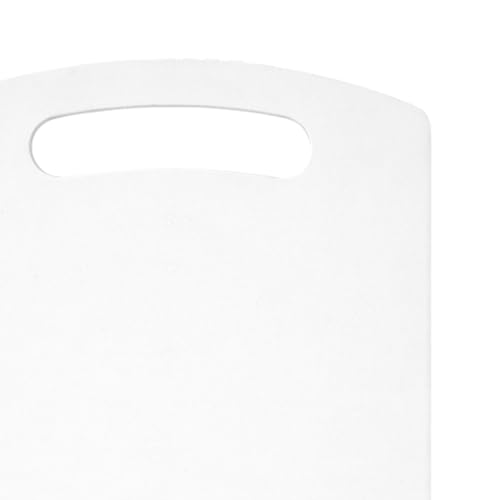 Image of SNKM - Chopping Cutting Board Plastic | with Handle | for Vegetables, Fruits, Meat, Fish, Cheese & Bread | Premium Food Grade, 100% BPA-Free, Dishwasher Safe | Medium, White, Set of 1