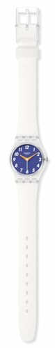 Swatch Womens Casual White Watch Plastic Quartz Splash Dance The Gold Within You
