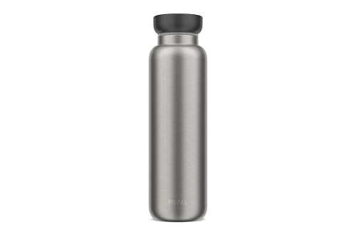Mepal - Termo Ellipse - Botella térmica de doble pared - Termo para viajes - 12 horas caliente y 24 horas frío - Acero inoxidable - 900 ml - negro nórdico