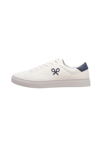 SILBON Zapatilla Clasica Blanca Azul Marino para Hombre Talla 42