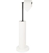HITSLAM Matte Black Toilet Paper Holder Stand with Modern Marble Base, SUS304 Stainless Steel Fre...
