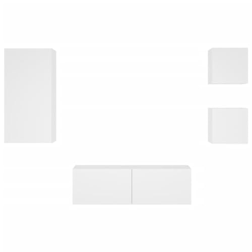 Xichuzi 4-TLG. TV-Wohnwand mit Leuchten Weiß, Wohnwand Wohnzimmer, Wohnzimmer Möbel, Schrankwand Wohnzimmer, Tv Möbel, Anbauwand Wohnzimmer - 3216881 – Bild 8