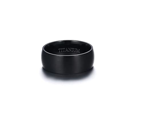 Anillos de promesa para hombres de titanio negro cepillado, el regalo de aniversario perfecto 4
