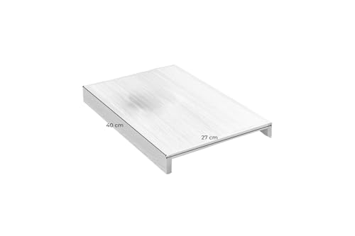 KAWOLA Big Sofa Madeline - Couch XXL mit Holztablett & Stoff Silber | Megasofa Wohnzimmer | Lounge Sofa Groß | Moderne Wohnlandschaft – Bild 8