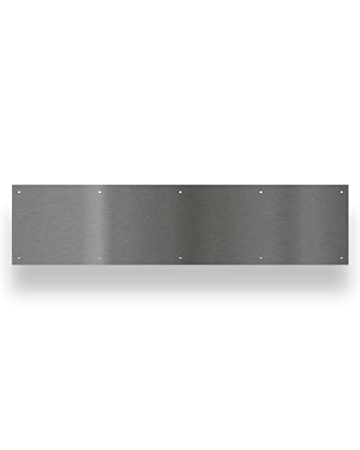 Hardware Essentials 852744 Aluminum Non-Magnetic, Screw-In, Door Kick Plate 8" x 34" Pewter Finish
