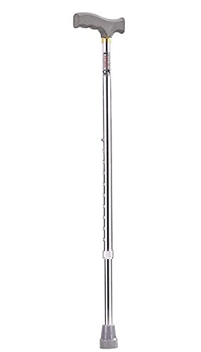 BMEDN Height Adjustable Chroome Walking Stick for Unisex - Silver Color