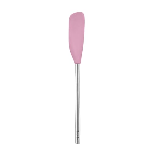 Tovolo Jar Spatula Silicone Long Stainless Steel Handle Scraper Spatula Pink Sorbet, Jar Scraper Heat Resistant Dishwasher Safe BPA Free Kitchen Utensil for Scraping Spreading Jelly Peanut Butter