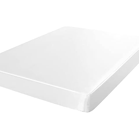 sourcing map Satin Fitted Sheet, Pearl White Cover