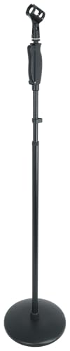 Rockville RVMIC4 v2 Round-Base Pro Mic Stand w/Metal Quick-Release Hand Clutch