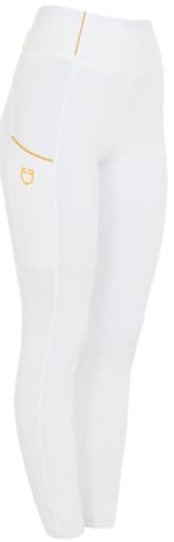 Equestro Leggins Donna Full Grip M, Bianco