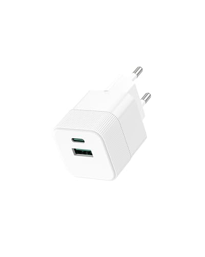 USB C Ladegerät, 2 Ports Mehrfach Ladegerät mit USBC und USB-A, 20W Schnellladegerät PD 3.0 Power Adapter USB Netzteil für iPhone 15 14 Pro Max 13 12 11 SE 2020 XS XR 8 7, Samsung, Handys