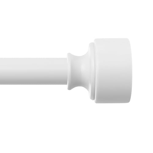 White Curtain Rods for Windows 72 to 144 Inch(6-12ft), 1 Inch Diameter Heavy Duty Curtain Rod, Adjustable Decorative Drapery Poles 72-144", White