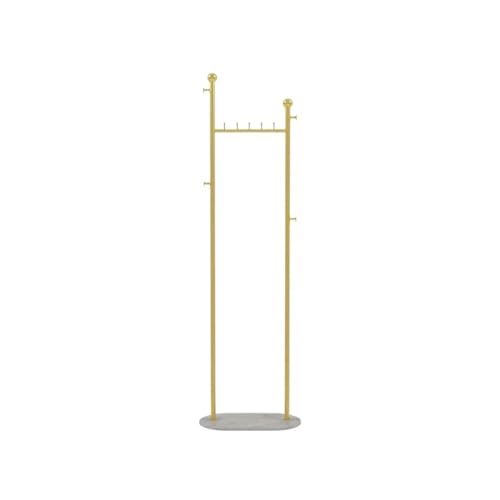 DTACBNEUZ Perchero Independiente Perchero de Suelo de Hierro Forjado for el hogar, Dormitorio, Perchero Vertical for Abrigos, Sombreros, Bufandas y Bolsos. Soporte para Colgar en la Entrada(Gold)