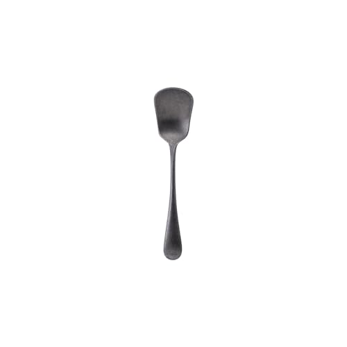BLACKVINTAGEINOX Black Vintage Inox Old English Ice Cream Spoon, Made in Japan, Cafe, Restaurant, Sweets, Stainless Steel, Aging, Unbreakable, Dishwasher Safe