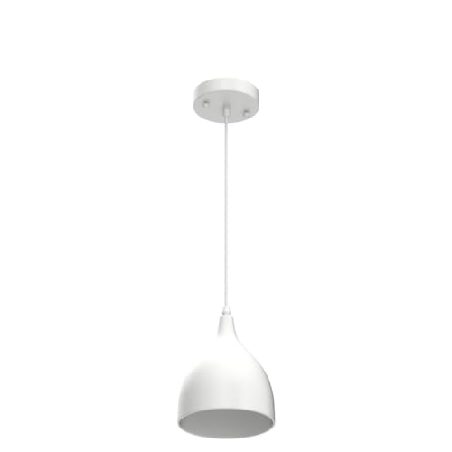 Image of GreyWings Modern Hanging Pendant Light for Ceiling - White Aluminium Dome, Antique Decor, E-27 Holder, (Bulb is not Included), Pack of 1