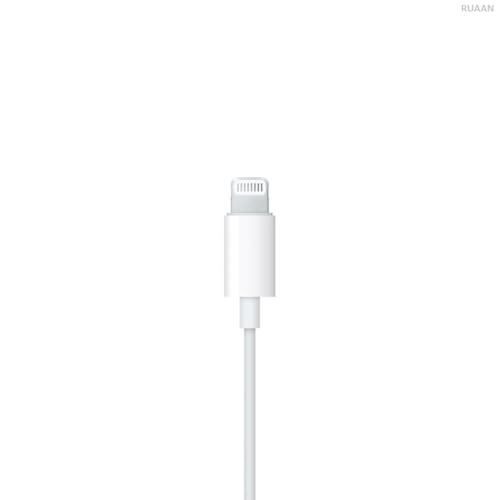 Image of RUAAN Original Lightning Connector, Wired in-Ear Earphones with Mic & Volume Control, Stereo Sound with Deep Bass, Sweat Resistant Lightning Earbuds Compatible with iPhone, iPad & iOS Devices