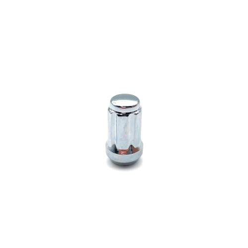 Image of 24PCS 1 /2-20 Spline Lug Nuts with 1 Key - 17mm Hex, 1.35 inch Tall, 0.8 inch Wide - Chrome Solid Lug Nuts Compatible with 1987-2018 Jeep Wrangler, 2002-2012 Jeep Liberty Aftermarket