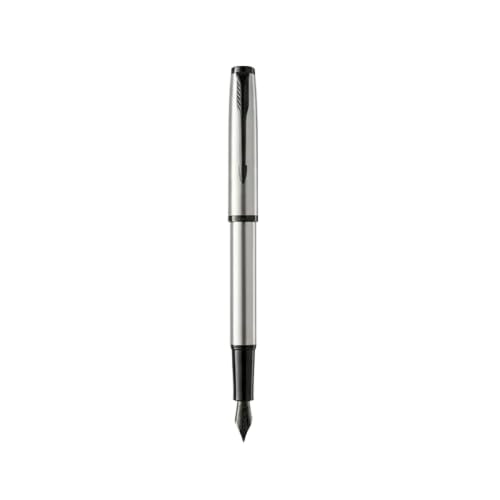 Image of Mochiri Co. Japan Baoer Authority Edition Fountain Pen - Statement Engineered Original Loushi Medium Nib | Full Metal Body & Precision Fit Cap, Smooth Writing Signature Pen, Matte Silver Black