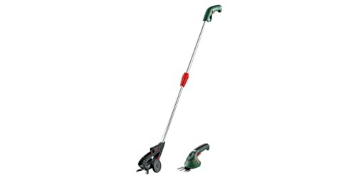 Bosch Akku-Grasscheren Set Isio (3,6 V, Messerabstand: 8 mm, Ladegerät, Teleskopstiel, im Karton)