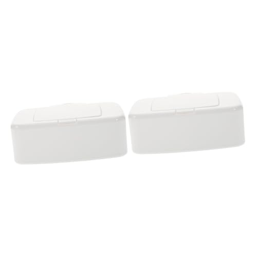 BEBEMOKO 2pcs Compact Wipe Box Reusable Wipes Dispenser Wet Tissue Holder Household Case Travel-Friendly