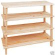 supersalestore 4 Tier Shelf Wooden Wood Shoe Rack Stacking Storage