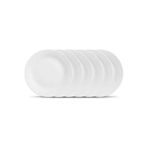 Image of La Opala, Ivory Collection, Opal Glass Quarter Plate Set 6 pcs, Plainware, White