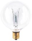 Bulbrite 391115-50PK - 15W - G16.5 - Candelabra Base - 120V - 2500K - 2,500Hrs - Clear - Incandescent Globe Light