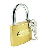 LITTLEMORE - Brass Copper Padlock with 3 Keys Pressing Lock 63mm with Strong Metal Imported Lock Suitable for Medium Purpose (Gold)