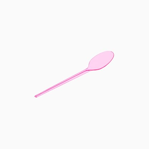 Cucharita Plástico Postre Flúor 12,5 Cm Rosa