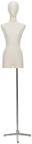 Torso Mannequin Stand, Female Mannequin Torso Dress Form, Height Adjustable Half Body Woman Manikin, Move Shop Window Clothing Display Shelf, Me