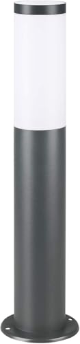 Planetitaly TOKYO Lampione LED attacco E27 acciaio inox palo impermeabile esterni luce giardino viale sentiero cortile 230V (500mm nero)
