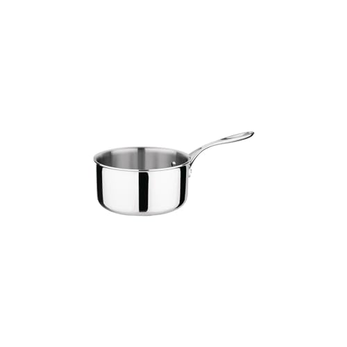 Vogue Stainless Steel Tri-Wall Saucepan 18cm - Stay Cool Riveted Handles, Induction Compatible Cooking Pot FS666