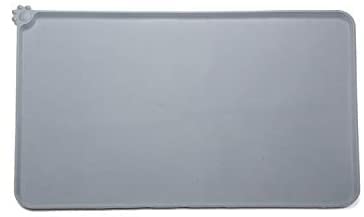 OUTLETISSIMO® Tappetino Grigio Cane Gatto in silicone sotto ciotola per cani gatti antiscivolo per ciotola cibo 47x30cm