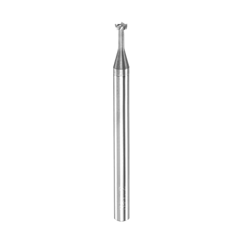 Image of HARFINGTON T Slot End Mill Milling Cutter 3mm Cutting 1.2mm Depth 4mm Shank Solid Carbide 4 Flutes for Aluminum Copper Zinc Alloy
