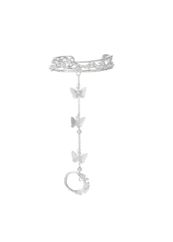 COLORFUL BLING Pulseras de mano geométricas de mariposa, pulseras de mano, pulseras de anillo, pulseras de joyería para niñas y mujeres, sin tipo de gema Cover