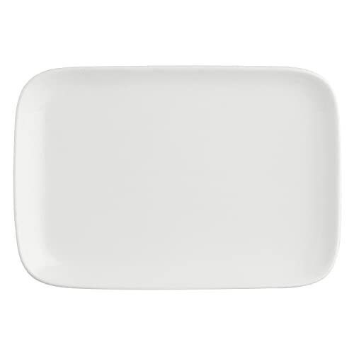 La porcelana blanca - Juego de 4 platos rectangulares 22 x 15 x 2,1 cm Esencial New Age