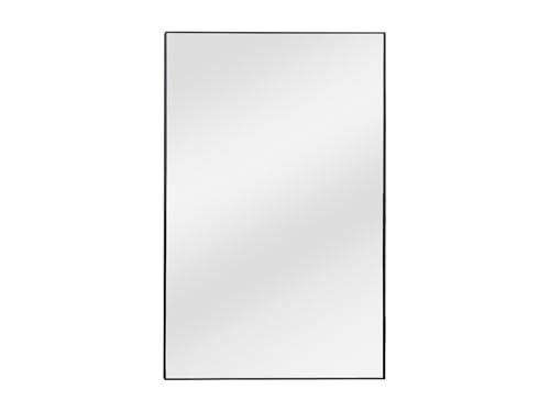 Vente-unique-Gran Espejo Rectangular de Aluminio An. 120 x Alt. 190 cm - Negro - MYRA