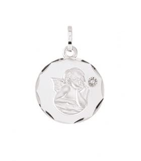 Médaille ANGE en Or 9 carats : bijou religieux traditionnel pour baptême et communion