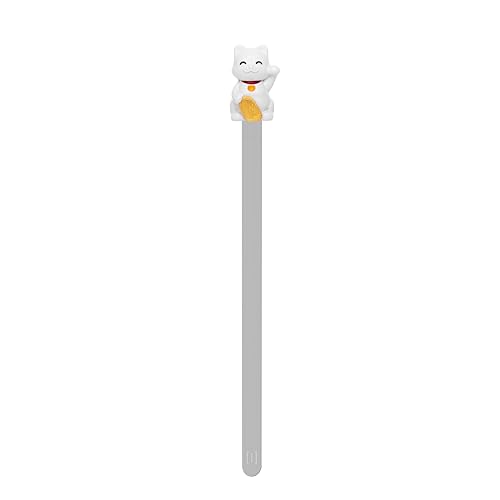 ferrum Bookmark Japanese Cat Design Lucky Cat Design White Stainless Steel 13 x 1.9 x 1.5 cm Gift Box, White,Gold,Red