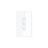 LOUYSGEN Smart Dimmer Switch Need Neutral Wire No Hub Required,2.4GHz Wi-Fi Light Switch APP Control Work with Tuya and Smart Life,FCC Certified,Smart Home 110/220VAC,White Dimmer