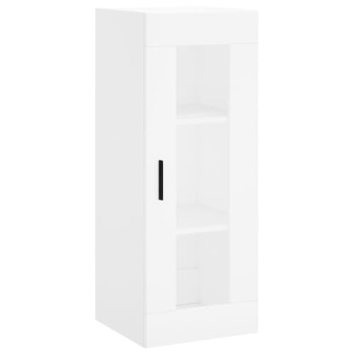 Armario de pared blanco de 90 cm con elegante puerta de cristal para un salón moderno 2