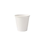 El vaso de café reciclables están hechas de cartón blanqueado robusto, respetuoso con el medio ambiente y sin cloro. Son blancos, solo en el fondo de la taza es un símbolo indica la compostabilidad
