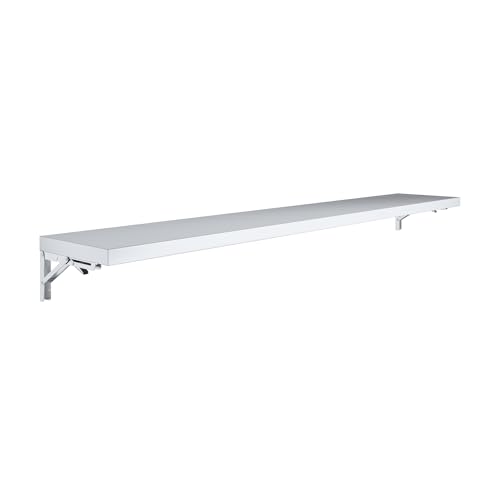 Image of AmGood Stainless Steel Folding Wall Shelf 12 in. x 72 in. NSF | Concession Stand, Food Truck, Kitchen, Restaurant, Garage, Laundry, Utility Room