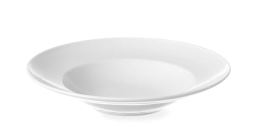 HENDI Pastateller, Verstärkte Kanten, hochwertige Glasur, Hohe Schlag- und Verschleißfestigkeit, geeignet für Mikrowelle, Geschirrspüler, ø300mm, Weiß Porzellan