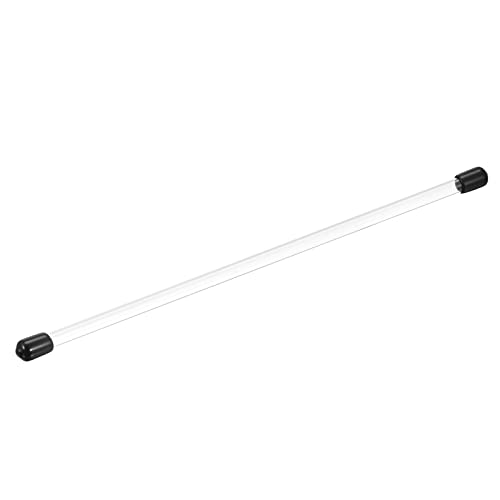 Image of PATIKIL Clear Rigid Tube Round Plastic Tubing with Black Rubber Caps Polycarbonate Water Pipe, 305mm / 12 Inch Length, 4mmx5mm /0.16 inchx0.2 inch, 1 Set