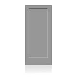 36 in. x 80 in. 1 Panel Hollow Core Light Gray Painted Composite Interior Door Slab